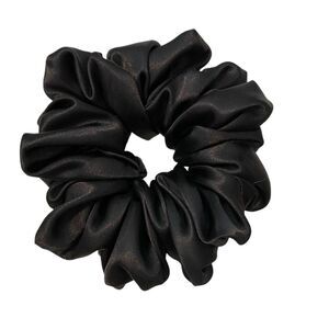 Women's Satin Hair Scrunchie. Black. Medium. Resort Wear. Special Occasion.